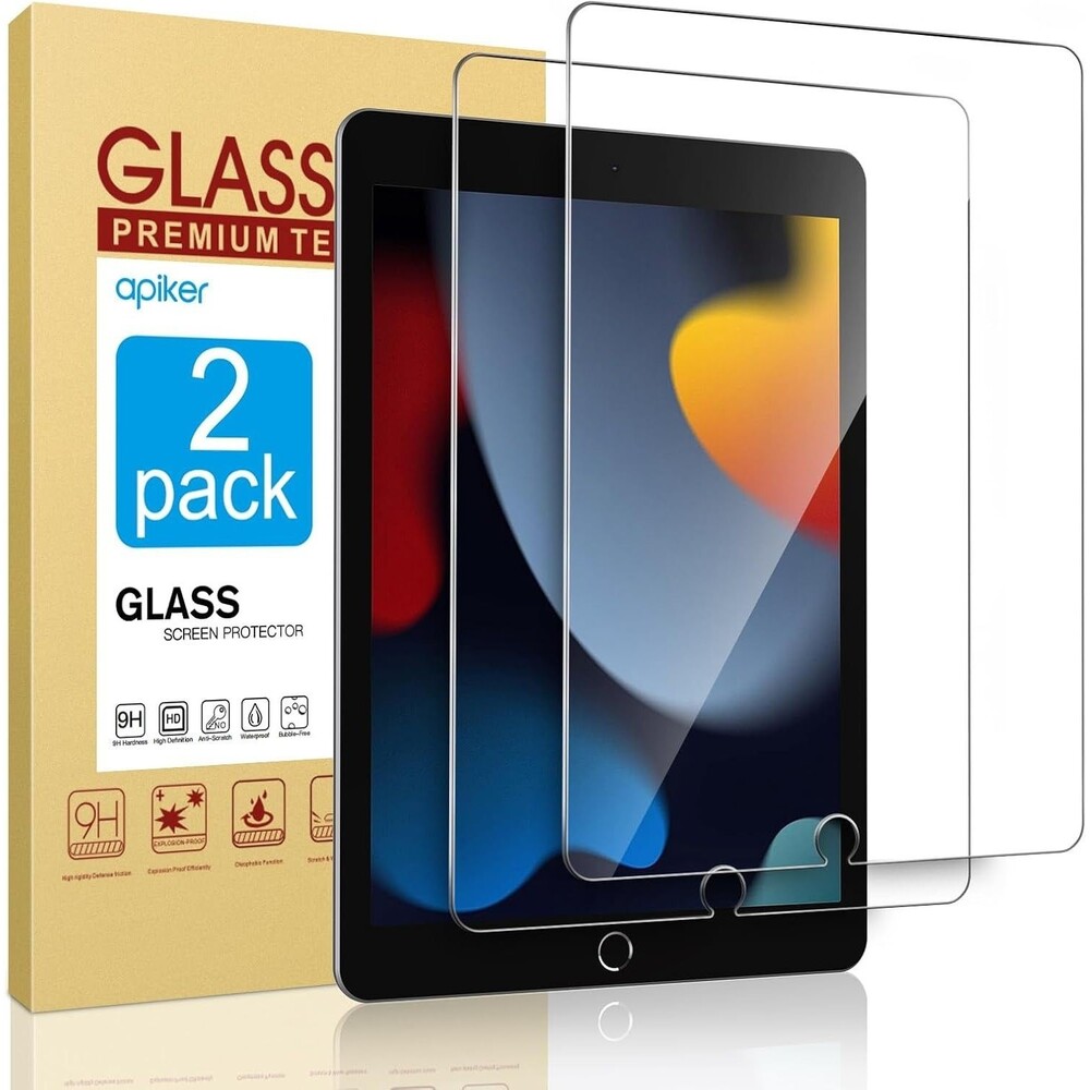 2 Pack Tempered Glass Screen Protector for iPad 7th 8th 9th Gen 10.2" 9H